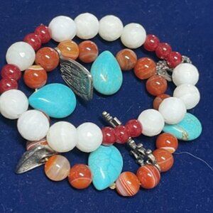 3 x $15 FLASH SALE NWT Handmade Retro Elastic Bracelets Set of 2